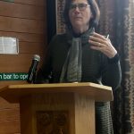 Hermione Lee spoke during lunch on November 5. Lee, who is president of Wolfson College, University of Oxford, where the Oxford Centre for Life-Writing is located, won BIO’s Plutarch Award in 2015.